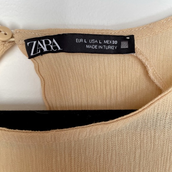 NWOT Zara beige tan top size L - Picture 4 of 5
